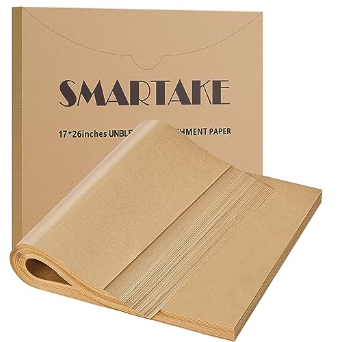 SMARTAKE 200 Pcs Parchment Paper Baking Sheets, 17x26 Inches, Non-Stick - size: 17" x 26"