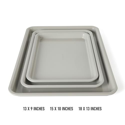 Calphalon Legacy Cookie Sheet Set, 3-Piece Nonstick Baking Sheets 18 15 13 Inch Cookie Baking Sheet, Metal Baking Sheet, Taupe, PFOA-Free for Even Baking, Oven Safe Cookie Pans for Baking - color: Legacy Taupe
