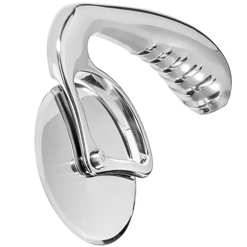 Pizza Cutter Wheel by Midnight Slice - Stainless Steel Food Slicer for Pizzas and more with Ergonomic Handle and Sharp Cutting Surface for Clean Cuts