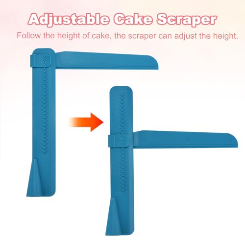 uxcell 2Pcs Adjustable Cake Scraper Adjustable Cake Smoother Dark Blue - color: Dark Blue