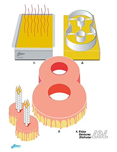Ateco Extra Large Number 1 Cake Cutter, Silver - size: #1, 11-inches Tall