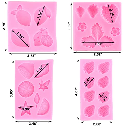 ZiXiang Lemon Fondant Molds Strawberry Silicone Mold Set Of 4 - color: Style B