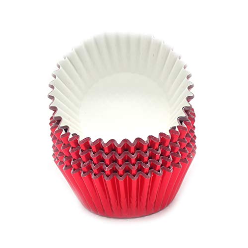 Standard Red Foil Cupcake Liners Muffin Baking Cups for Party and More, 100-Count - color: Red