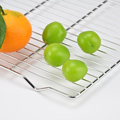 Cooling rack,2-Pack Heavy-Duty Stainless Steel wire rack for cooking (16.5"x11.5") - Oven Baking Wire Rack for Sheet Pans, Bread, Dishwasher Safe & Non-Toxic Metal Grates - size: 16.5"x11.5"x0.6"