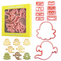 10Pcs Halloween Ghost Cookie Cutters DIY Mix Match Ghost Face Baking Molds - color: Halloween L-10