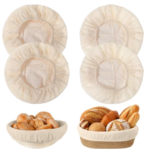 4 Pcs Banneton Liners, Banneton Basket Liner, 2 Round & 2 Oval
