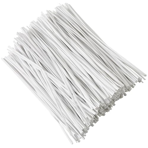 Tangyinrd 300 Pcs 6 inch White Plastic Twist Ties, Cable Ties, for Bags, Gardening Tools - color: White