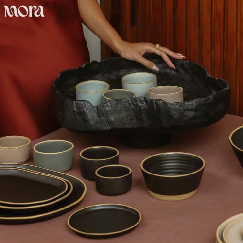 Mora Mini Ramekins Set of 4, 8oz Ceramic Pottery Baking Dishes - Microwave, Oven and Dishwasher Safe - Night - color: Night, size: Mini