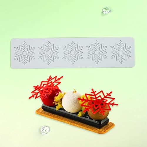 mostsom Silicone Mold 3D Hollow Out Lace Mold 3D Cake Christmas Snowflakes Silicone Mould Fondant Chocolate Stencil Border Bakeware Cake Decorating (M_ Snowflower) - size: M_ Snowflower