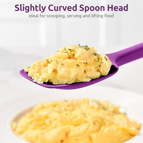 U-Taste 14" Long Silicone Spoonula, 600°F High Temp Spoon Spatula, Purple - color: Purple, size: 14 in (spoon spatula)