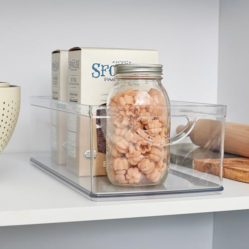 iDesign Stackable Clear Plastic Extra Long Storage Bin, 2-Pack - style: Pack of 2