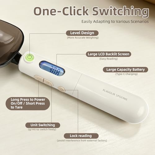AULEEP Digital Measuring Spoon Scale, 0.1g High Precision Gram Scale