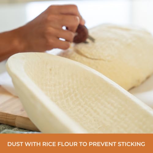 Sourdough Banneton Bread Proofing Basket Large 12" Oval Waffle 1kg - size: 1kg