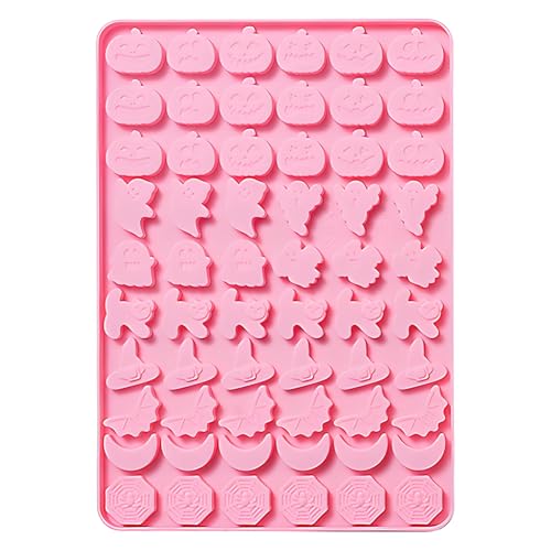 Halloween Silicone Candy Chocolate Mold with 15 Spooky Shapes - color: Pink-QY309