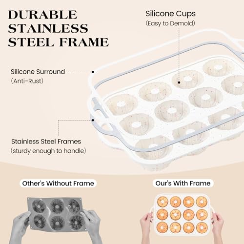 Silicone Mini Fluted Tube Cake Pans with Metal Reinforced Frame - size: 3 INCH: Classic