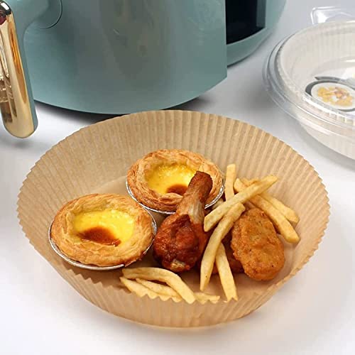 Air Fryer Paper Liners, 100PCS Non-stick Disposable Parchment Sheets for Baking, Food Grade Liner for Baking Roasting Microwave (7.9inch-Round) - size: Round-7.9"-100Pcs