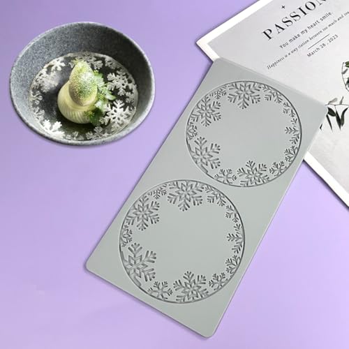 mostsom Silicone Lace Mold Round Shape Snowflower Pattern Food-Grade Fondant Molds Cake Decorating Tools Baking for DIY Candy Enthusiasts Home Bakers (B_ Snowflower) - size: B_ Snowflower