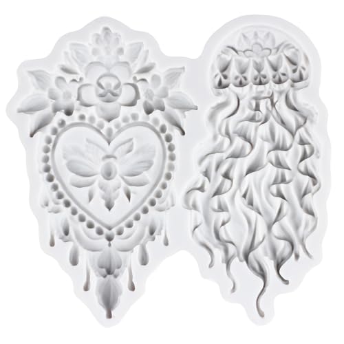 Baroque Fondant Mold Embossed Flower Silicone Molds - color: Style ZM