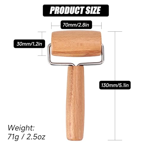 Small Rolling Pin, Wooden Dough Roller, Non-Stick Pizza Roller, T Type Rolling Pins for Kitchen Baking, Pizza Dough Press (2.8 * 5.1 inch) - size: 2.8*5.1 inch