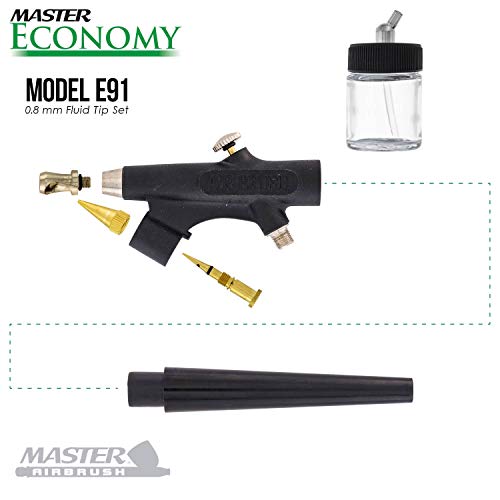 Master Airbrush E91 Airbrush Set Single-Action External Mix Siphon Feed