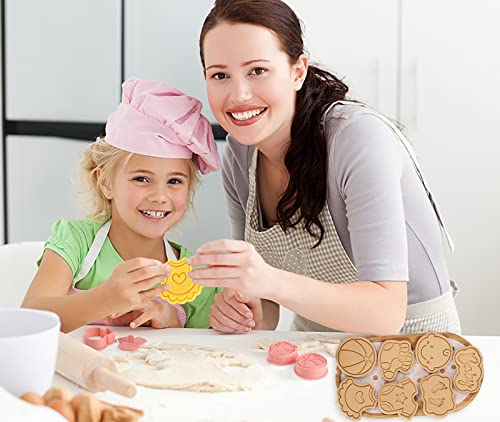 Baby Shower Cookie Cutters Set, 8 Pcs Cookie Cutter with Plunger Stamps, Cute Cookie Cutters for Baby Shower Biscuit Cheese Baking - color: Baby Shower Cookie Cutters With Plunger Stamps