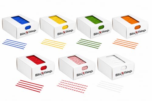 4 Inch Yellow Twist Ties - 2000 Count | Paper Coated Wire Bag Ties | Bread Bags, Bakery, Candy, Coffee & Food Packaging | Dispenser Box | Bits N Things - color: Yellow, size: 4 Inch - 2000 Count
