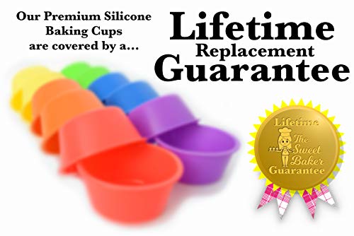 | Professional Silicone Baking Cups | Premium 12 Piece Set | Reusable Cupcake Muffin Pans | BPA Free - size: Standard