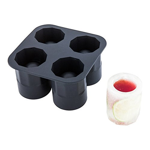 Restaurantware Black Silicone Ice Mold, 4.8 x 2.5 In - size: 1.75" Shot Glass - 4 Mold