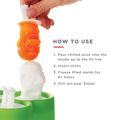 Zoku Safari Pop Molds, 4 Different Easy-release Silicone Popsicle Molds in One Tray, Fun Jungle-inspired Designs, BPA-free - style: Safari