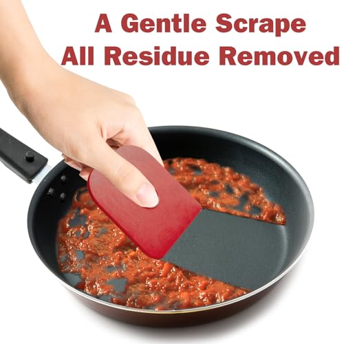 Pan Scraper, 5 Pcs Pot & Dish Scraper Plastic, Sturdy Scraper Kitchen Tool - color: Red, size: 5 Pcs
