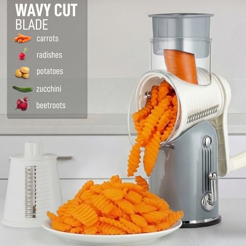Rotary Cheese Grater Hand Crank, Vegetable Shredder - Classic Gray - color: 26 - Gray