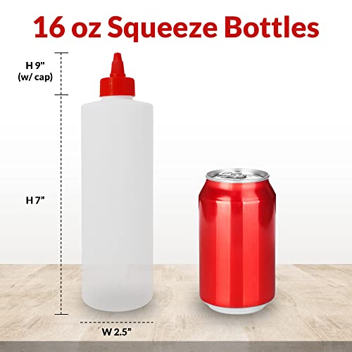 Reli. Plastic Squeeze Bottles, 16 oz. | 8 Pack | Condiment Squeeze Bottles