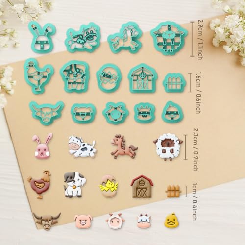 ORIGACH 14 Pcs Farm Animal Clay Cutters Set - style: Farm Animals