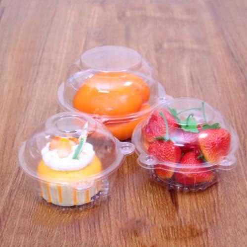 100pc Jumbo Muffin Containers, Clear Deep Dome Muffin Cartons - size: medium 100 Piece