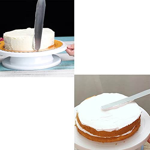 SEIWEI Cake Spatula Straight Palette Knives Smooth Icing Spatula Cupcake Cakes Decorating Home kitchen Baking Tool Silver (20.32cm/8inch) - size: 20.32cm/8inch
