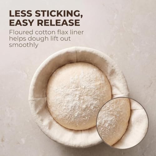 2Pcs 9 Inch Proofing Bread Basket Cloth,Round Cloth Baking Supplies Bread, Breathable Liner Cotton Flax Banneton Proofing Cloths, Sourdough Basket, Bakery Home, Tools