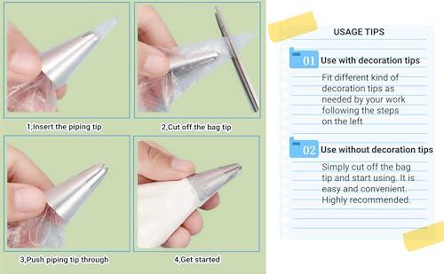 19 Inch Large Piping Bags,200 Pack Disposable Anti-Burst Pastry Bag - size: Large 19 Inch-200 Pack
