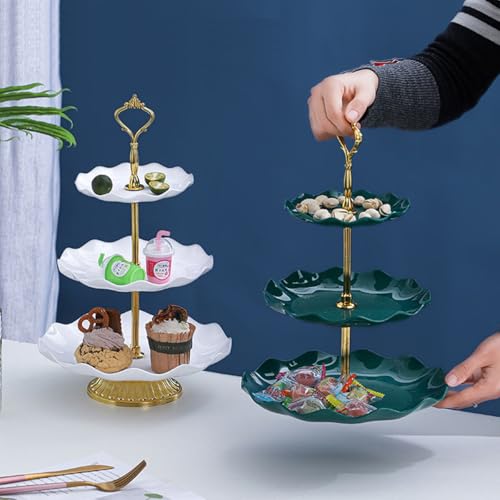 Bringsine 3 Tier Cake Stand Hardware Kit, Set of 6 Gold Tiered Tray Fittings for Wedding, Birthday Party & Dessert Display, DIY Cupcake Stand Handle for Serving Tray, Fruit Plate & Party Platte - color: Gold