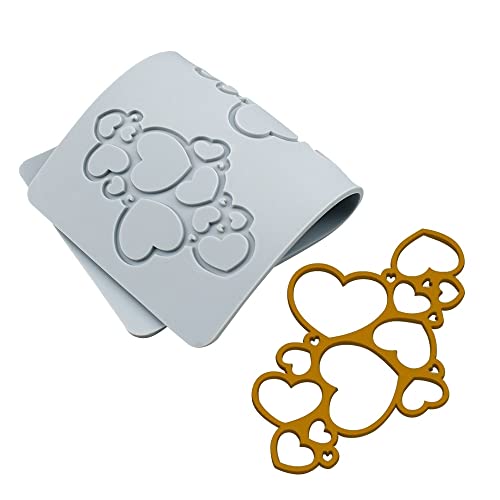 TUKE 3D Leaves Silicone Molds Flower Cake Fondant Mat Bee Leaf Pastry Moulds Rose Impression Chocolate Hollow Lace Mold (Love_8.8x4.6x0.12inch_D) - size: Love_8.8x4.6x0.12inch_D