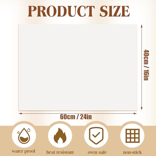 Feifeiya 500 Pcs Parchment Paper Sheets 16 X 24 Inch Precut Non-stick