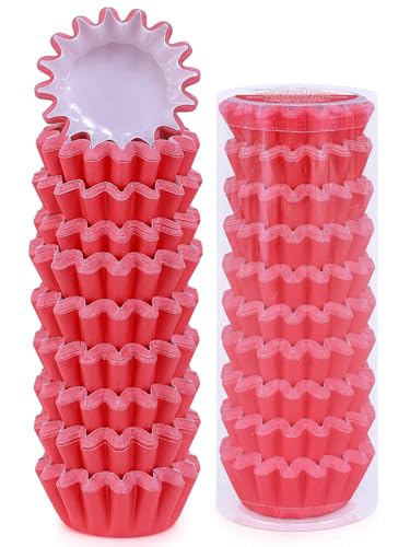 Caperci Heavy Duty Red Mini Cupcake Liners Small Muffin Baking Cups 200pcs - color: Red