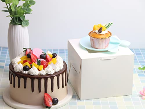 White Bakery Boxes 6x6x5 Inch - 12Pack Window Gift Boxes
