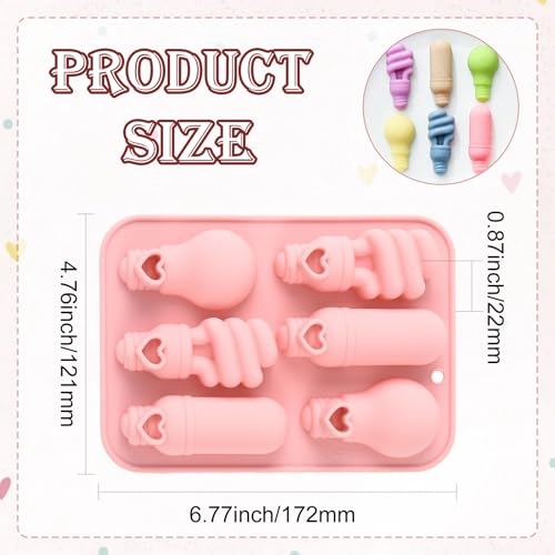 Airssory 2 Pcs Light Bulb Silicone Mold Pink 17.2x12.1x2.2cm Flexible Baking Candy Chocolate Molds for Soap Resin Candle DIY Craft - color: Light Bulb Silicone Molds