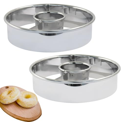 2 Pcs Stainless Steel Doughnut Cutter, 3.86" Dia Silver - size: 2 pcs