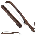 Bread Knife with Wooden Tray, 16.5" Serrated Sourdough Bread Knife, Premium Bow Bread Slicer for Homemade Bread, Bagels & Loaf, Stainless Steel Cutter (Black Walnut, Narrow-Spacing) - color: Black-Narrow Walnut