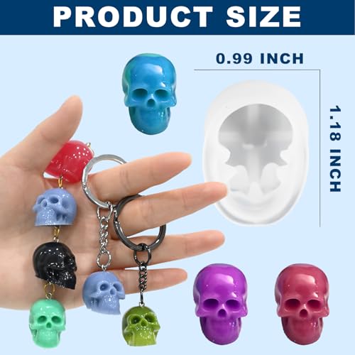 Halloween Skull Resin Molds, Set of 10 Skull Crafting Molds - color: 10PCS Mini 3d Skull
