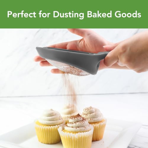 Tovolo Scoop and Sift 1 Cup Flour Sifter for Baking, Charcoal - color: Charcoal