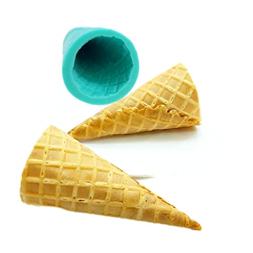 Waffle cone silicone mold ice cream cone mold 3D Ice cream cone mold wax melt mold realistic ice cream NC059
