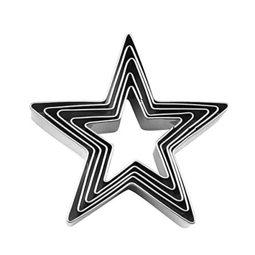 Lchen Stars Cookie Cutters 5 Stars Stainless Steel Biscuit Cutters for Baking Molds Set (Star) - color: Star