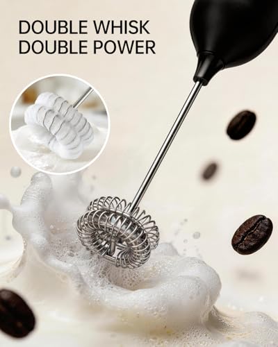 CIRCLE JOY Electric Rechargeable Milk Frother with Stand, Black - color: Stand Black Pro
